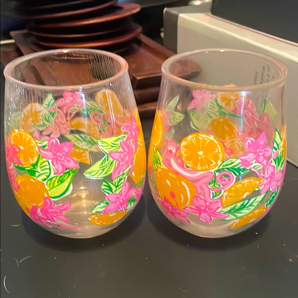 Colorful Floral and Citrus Glasses